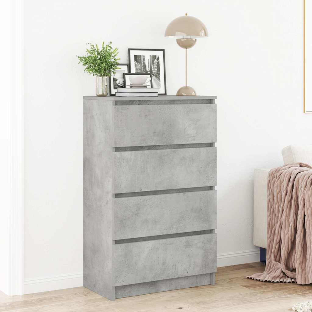 Dressoir 60x35x98,5 cm bewerkt hout betongrijs is nu te koop bij PeponiXL, paradijselijk wonen!