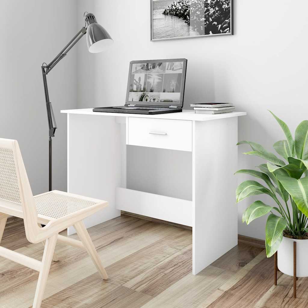 Bureau 100x50x76 cm bewerkt hout wit is nu te koop bij PeponiXL, paradijselijk wonen!