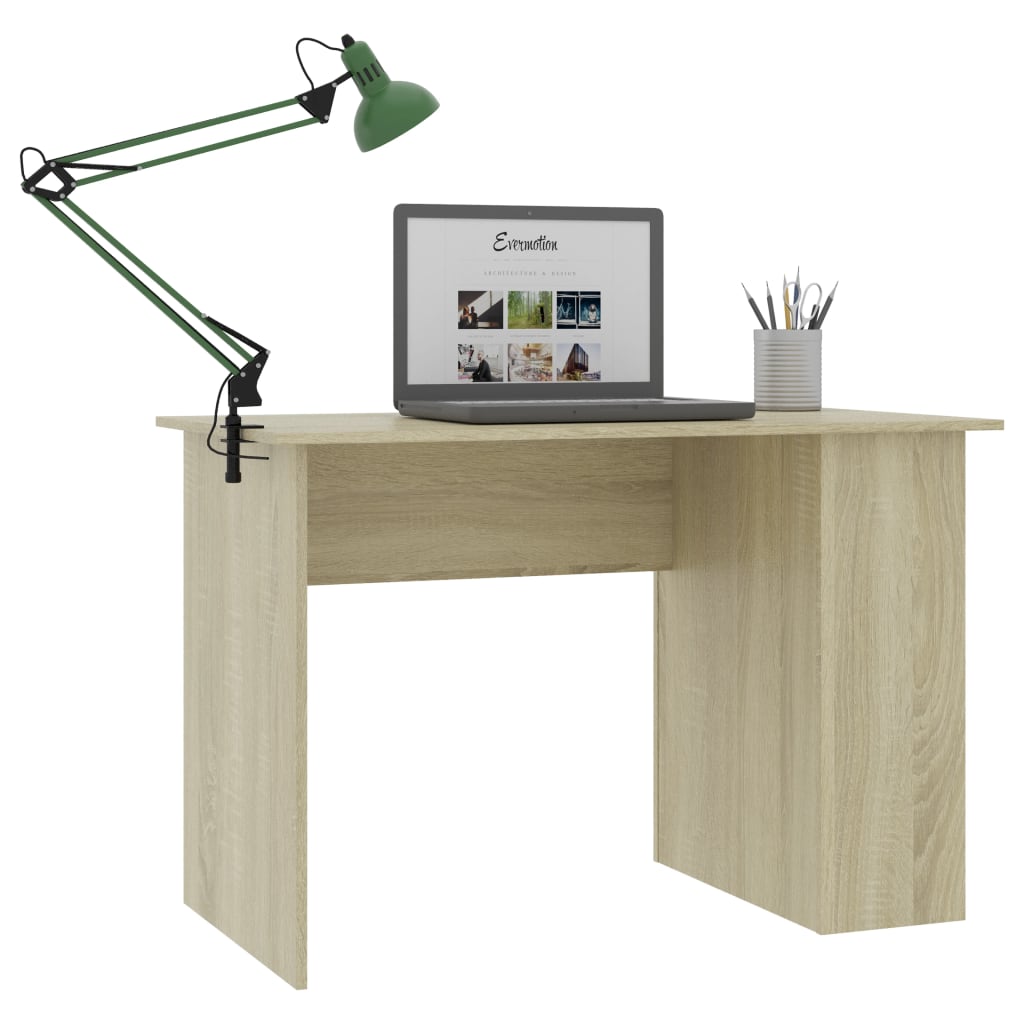 Bureau 110x60x73 cm bewerkt hout sonoma eikenkleurig is nu te koop bij PeponiXL, paradijselijk wonen!