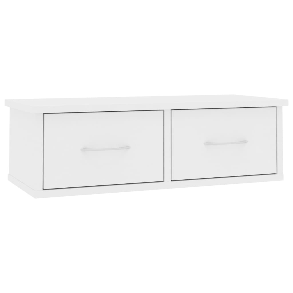 Wandschap met lades 60x26x18,5 cm bewerkt hout wit is nu te koop bij PeponiXL, paradijselijk wonen!