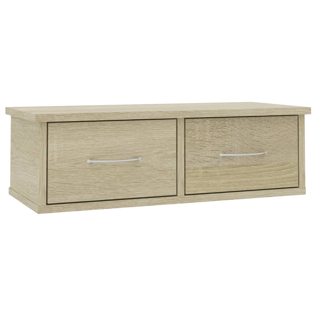 Wandschap met lades 60x26x18,5 cm bewerkt hout sonoma eiken is nu te koop bij PeponiXL, paradijselijk wonen!