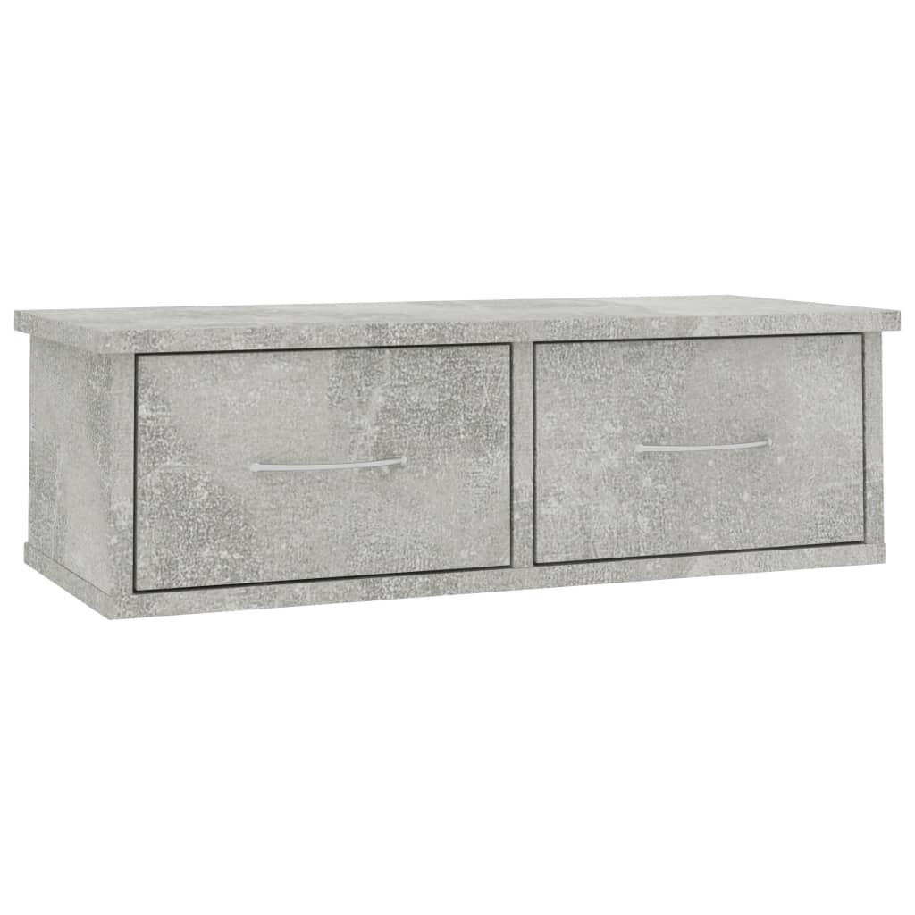 Wandschap met lades 60x26x18,5 cm bewerkt hout betongrijs is nu te koop bij PeponiXL, paradijselijk wonen!