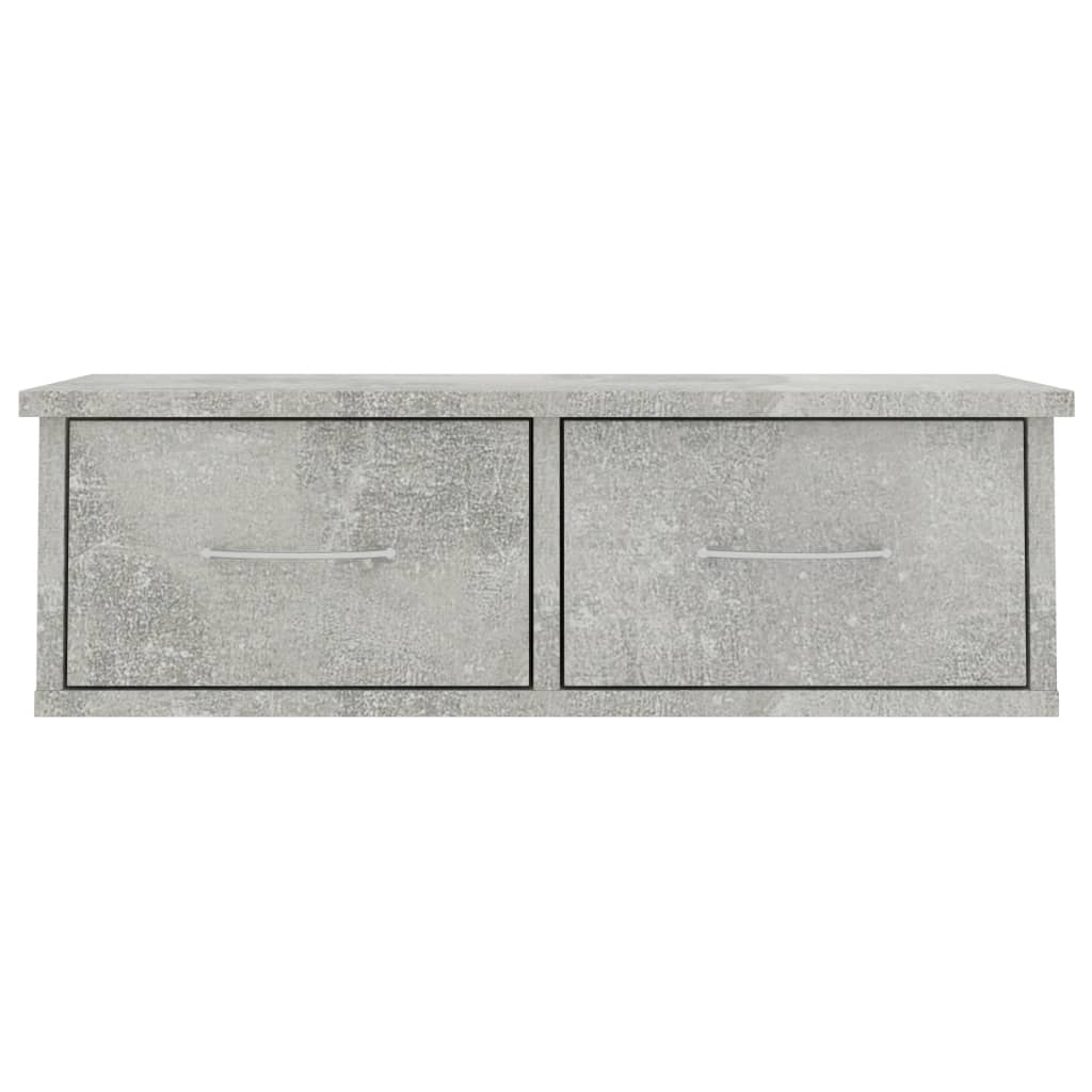 Wandschap met lades 60x26x18,5 cm bewerkt hout betongrijs is nu te koop bij PeponiXL, paradijselijk wonen!