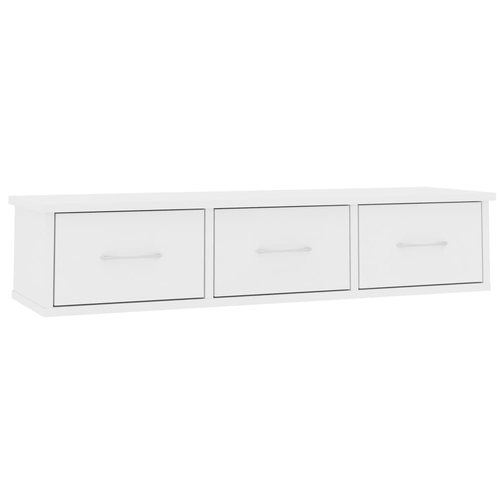 Wandschap met lades 88x26x18,5 cm bewerkt hout wit is nu te koop bij PeponiXL, paradijselijk wonen!