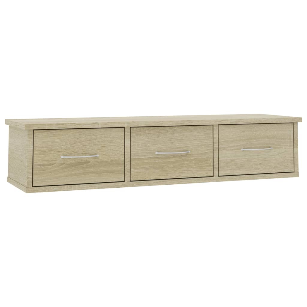 Wandschap met lades 88x26x18,5 cm bewerkt hout sonoma eiken is nu te koop bij PeponiXL, paradijselijk wonen!