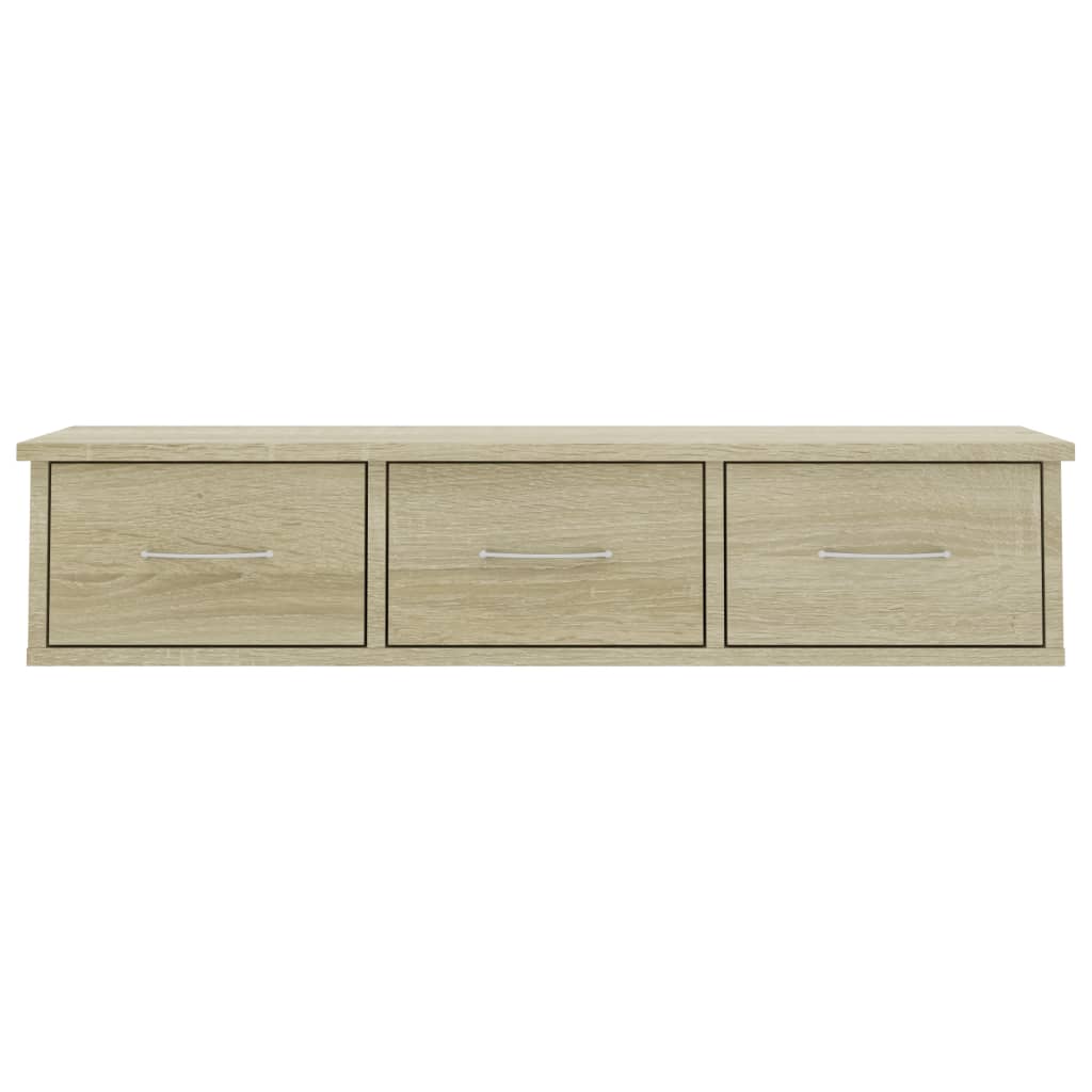 Wandschap met lades 88x26x18,5 cm bewerkt hout sonoma eiken is nu te koop bij PeponiXL, paradijselijk wonen!