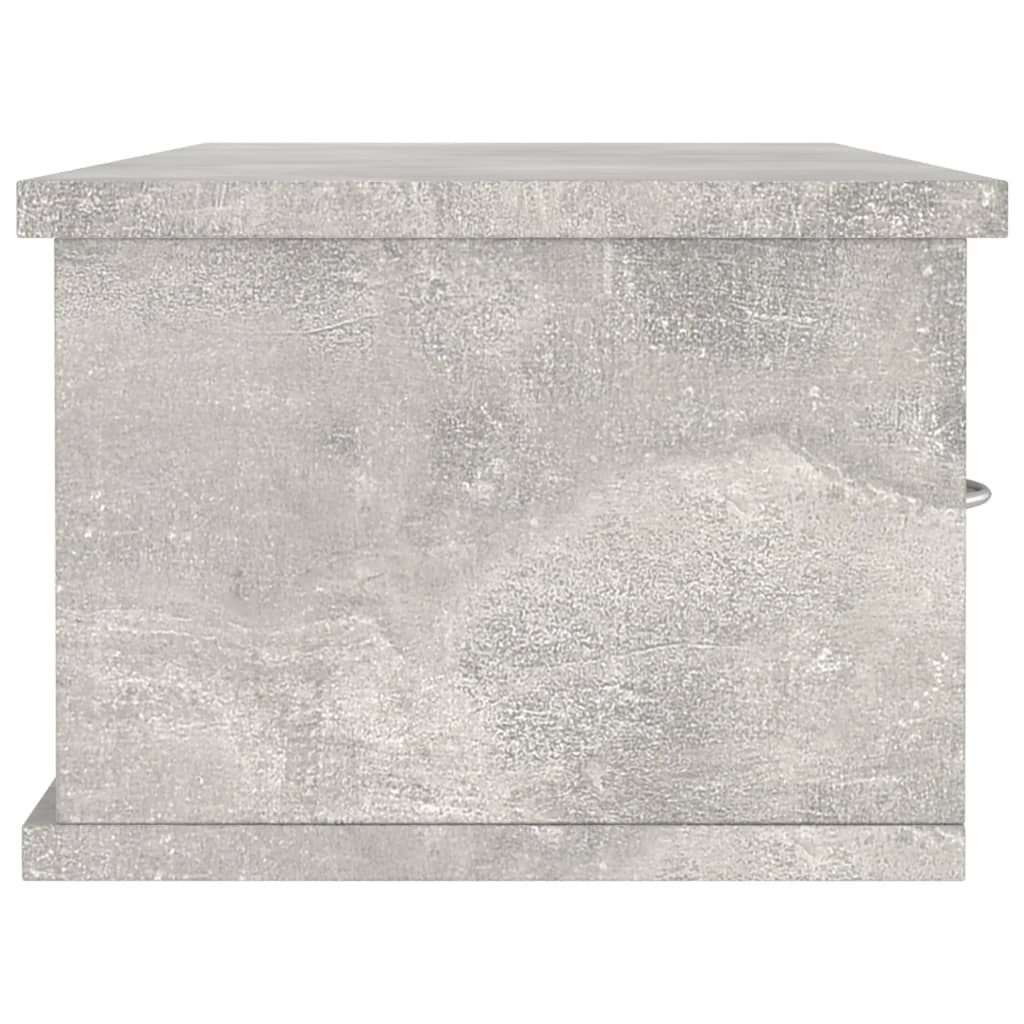 Wandschap met lades 88x26x18,5 cm bewerkt hout betongrijs is nu te koop bij PeponiXL, paradijselijk wonen!