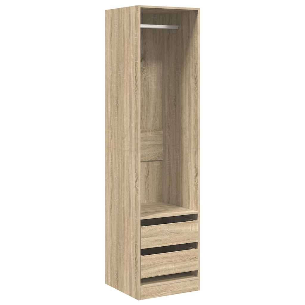 Kledingkast met lades 50x50x200 cm bewerkt hout sonoma eiken is nu te koop bij PeponiXL, paradijselijk wonen!