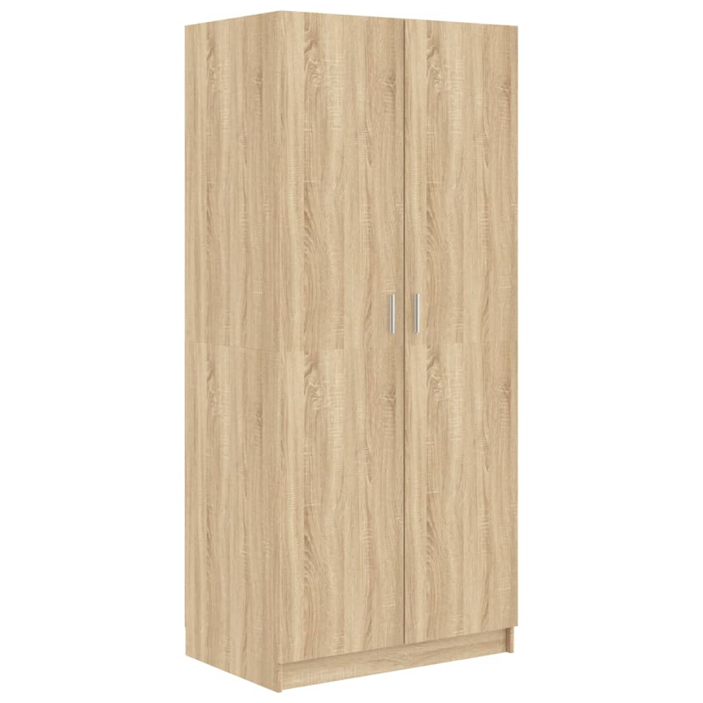 Kledingkast 80x52x180 cm bewerkt hout sonoma eikenkleurig is nu te koop bij PeponiXL, paradijselijk wonen!
