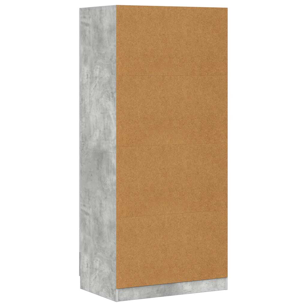 Kledingkast 80x52x180 cm bewerkt hout betongrijs is nu te koop bij PeponiXL, paradijselijk wonen!