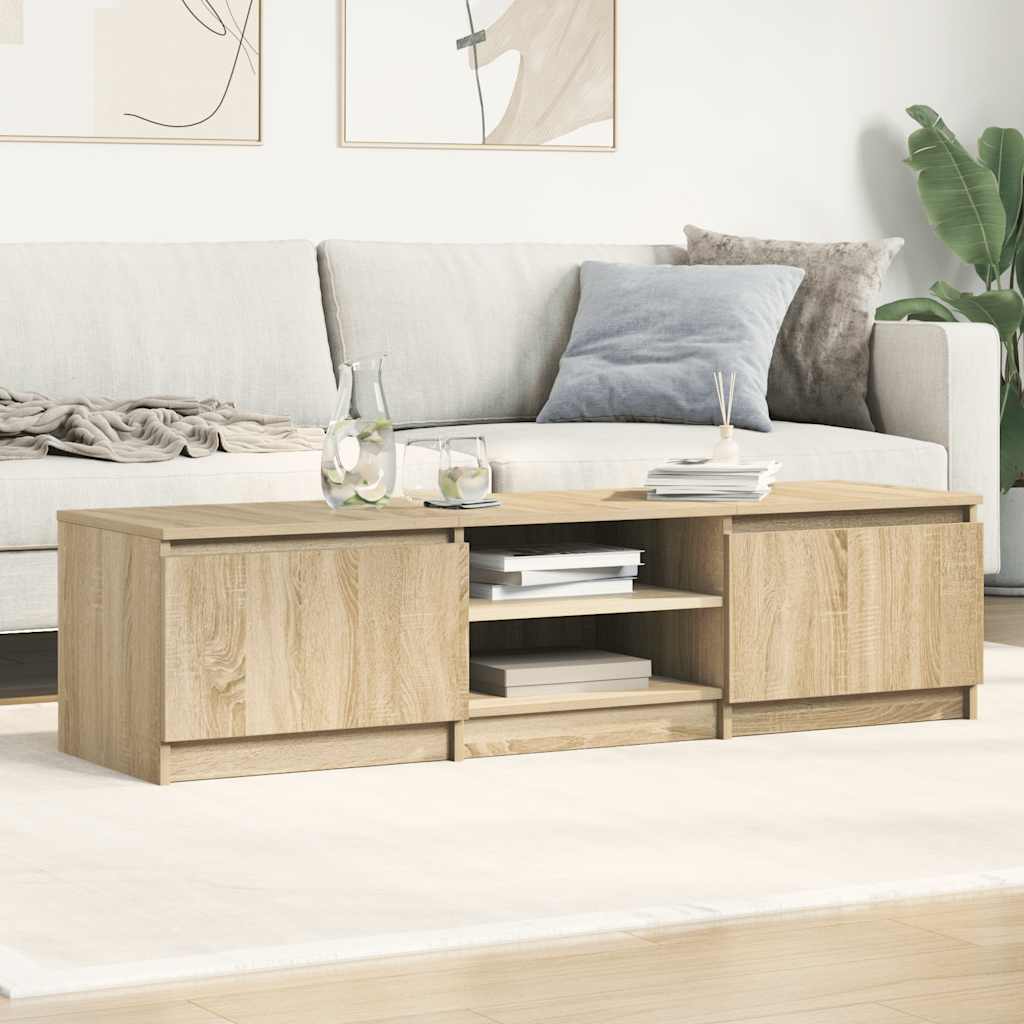 Tv-meubel 140x40x35,5 cm bewerkt hout sonoma eikenkleurig is nu te koop bij PeponiXL, paradijselijk wonen!