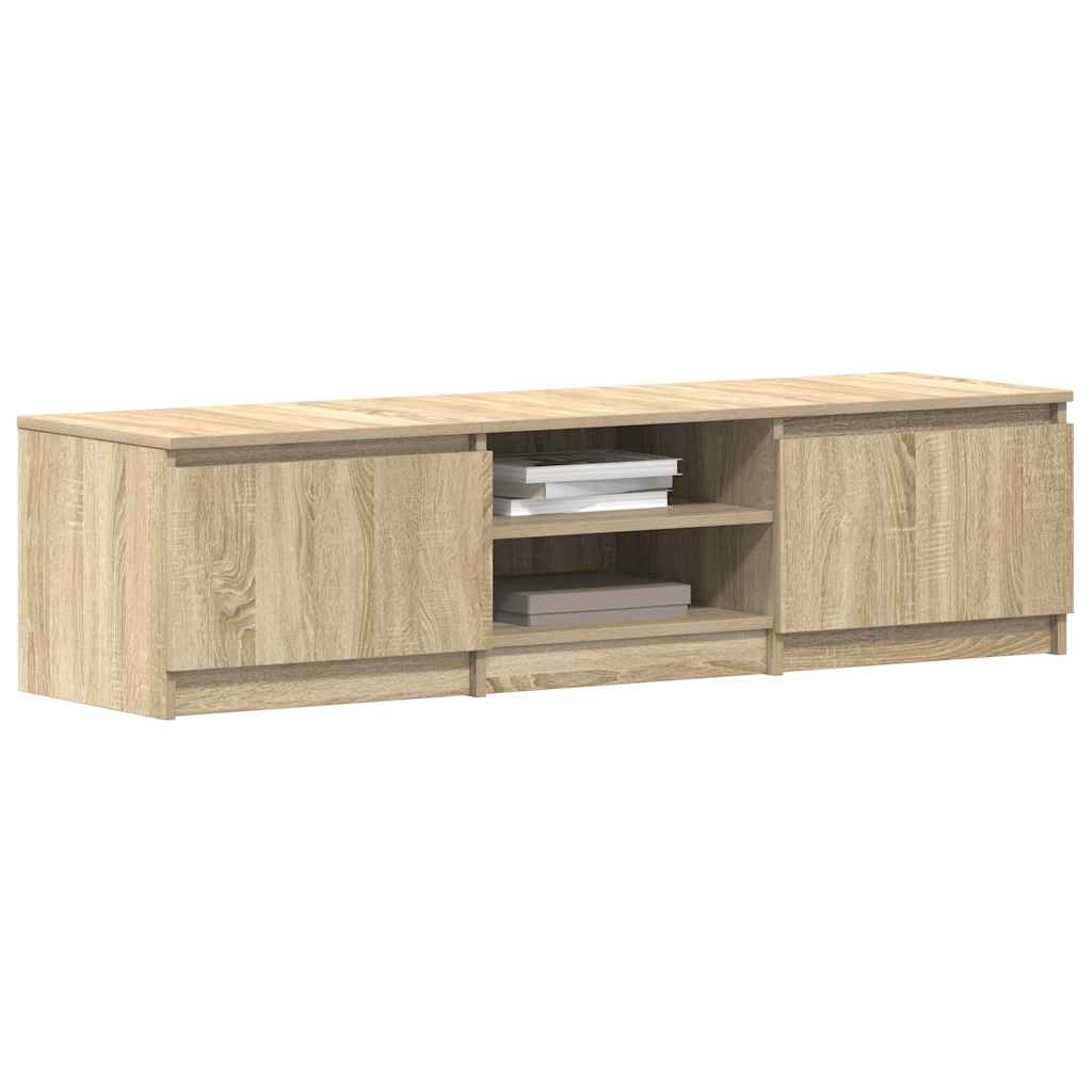 Tv-meubel 140x40x35,5 cm bewerkt hout sonoma eikenkleurig is nu te koop bij PeponiXL, paradijselijk wonen!