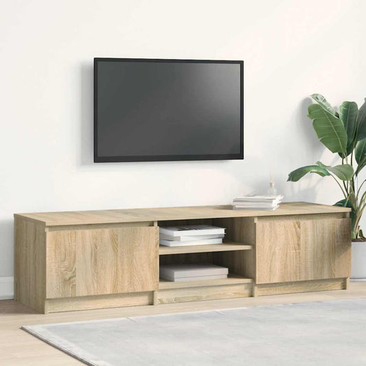 Tv-meubel 140x40x35,5 cm bewerkt hout sonoma eikenkleurig is nu te koop bij PeponiXL, paradijselijk wonen!
