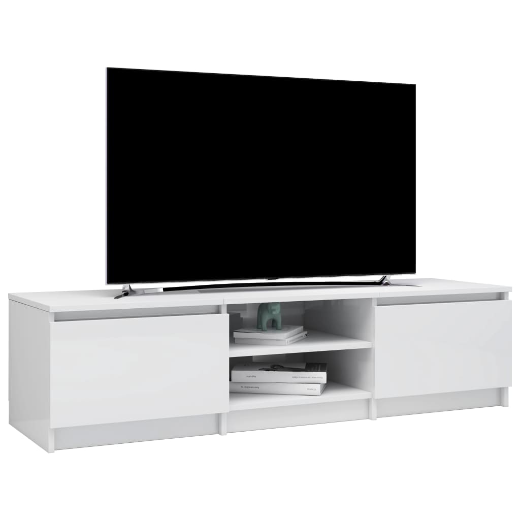 Tv-meubel 140x40x35,5 cm bewerkt hout hoogglans wit is nu te koop bij PeponiXL, paradijselijk wonen!