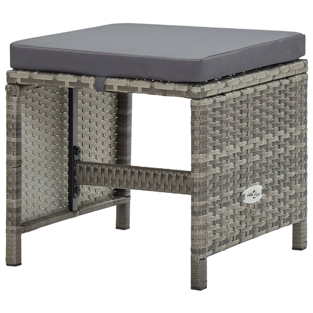 13-delige Tuinset met kussens poly rattan grijs is nu te koop bij PeponiXL, paradijselijk wonen!