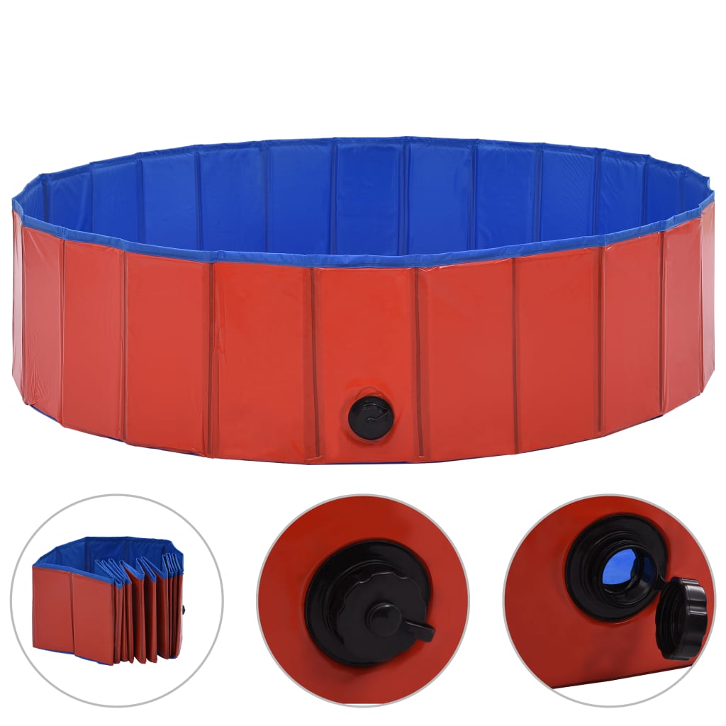 Hondenzwembad inklapbaar 120x30 cm PVC rood is nu te koop bij PeponiXL, paradijselijk wonen!