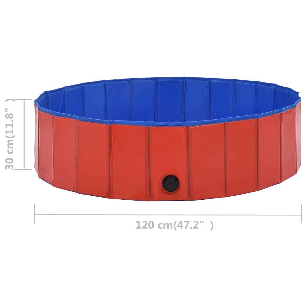 Hondenzwembad inklapbaar 120x30 cm PVC rood is nu te koop bij PeponiXL, paradijselijk wonen!