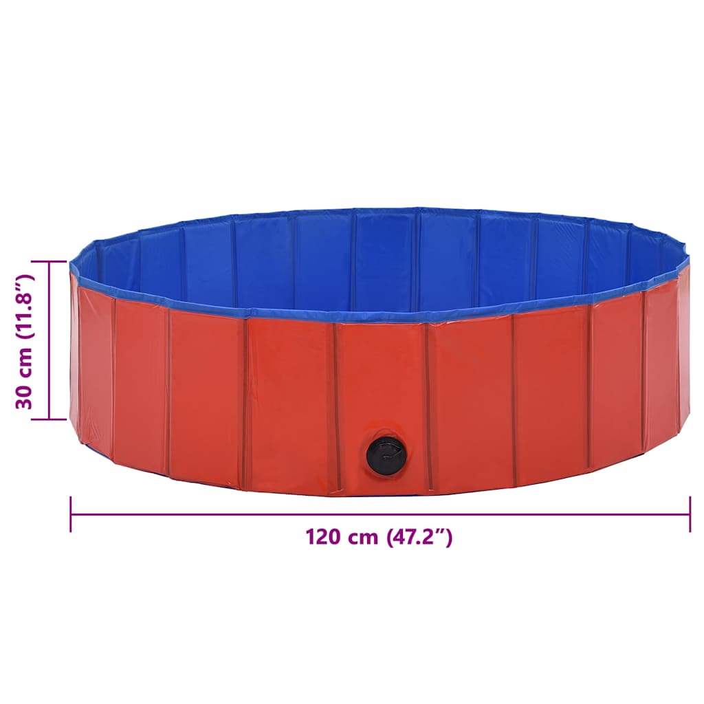 Hondenzwembad inklapbaar 120x30 cm PVC rood is nu te koop bij PeponiXL, paradijselijk wonen!