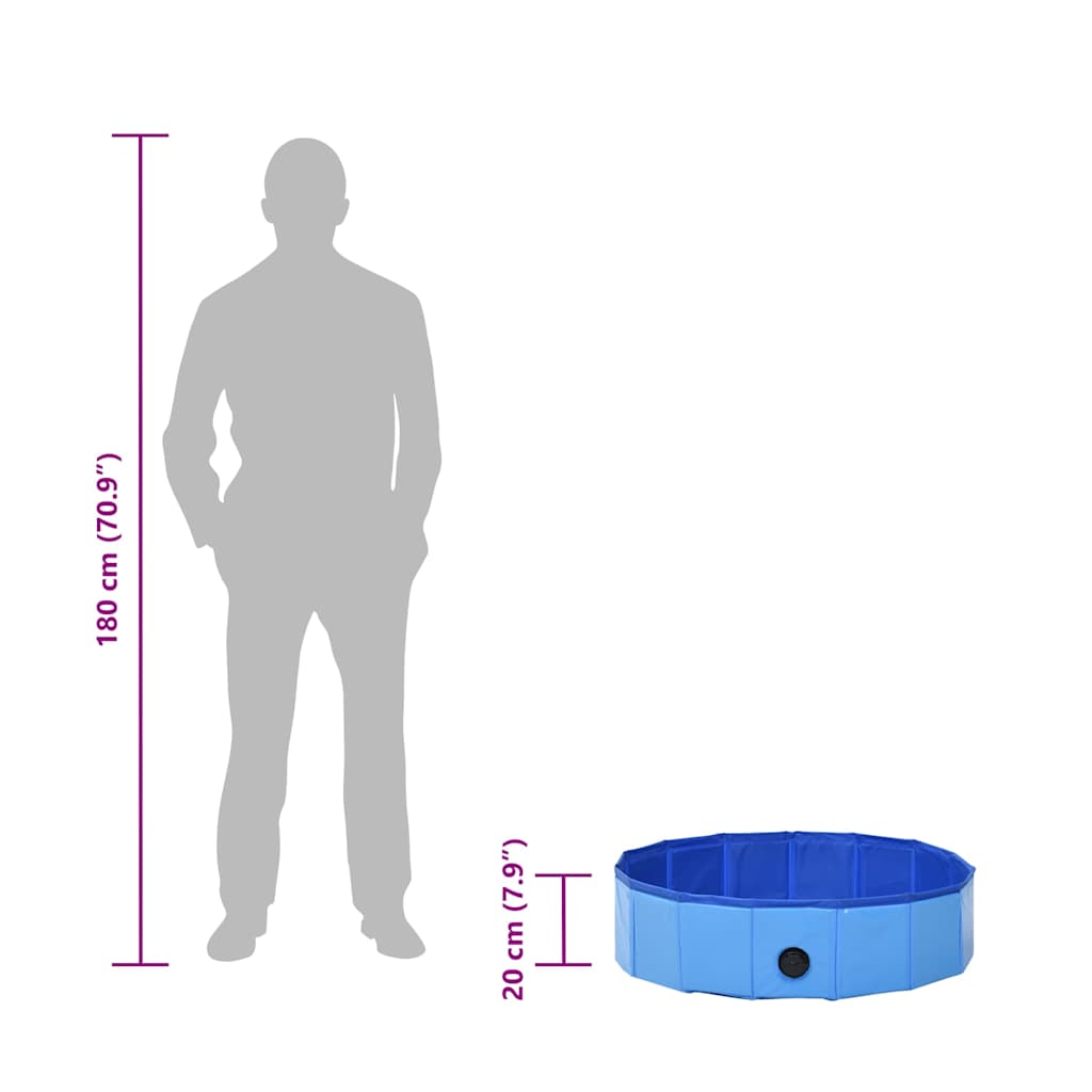 Hondenzwembad inklapbaar 80x20 cm PVC blauw is nu te koop bij PeponiXL, paradijselijk wonen!