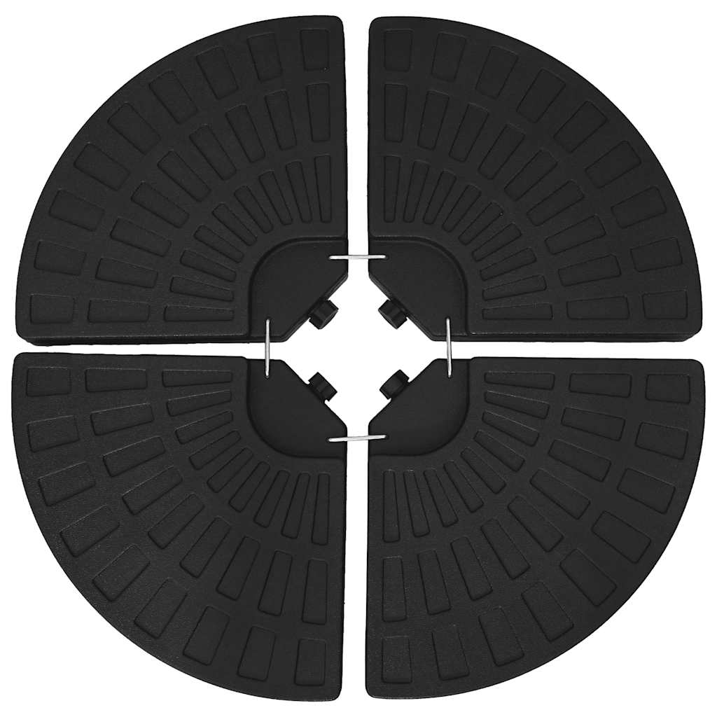 Parasolvoeten waaiervormig 4 st zwart is nu te koop bij PeponiXL, paradijselijk wonen!