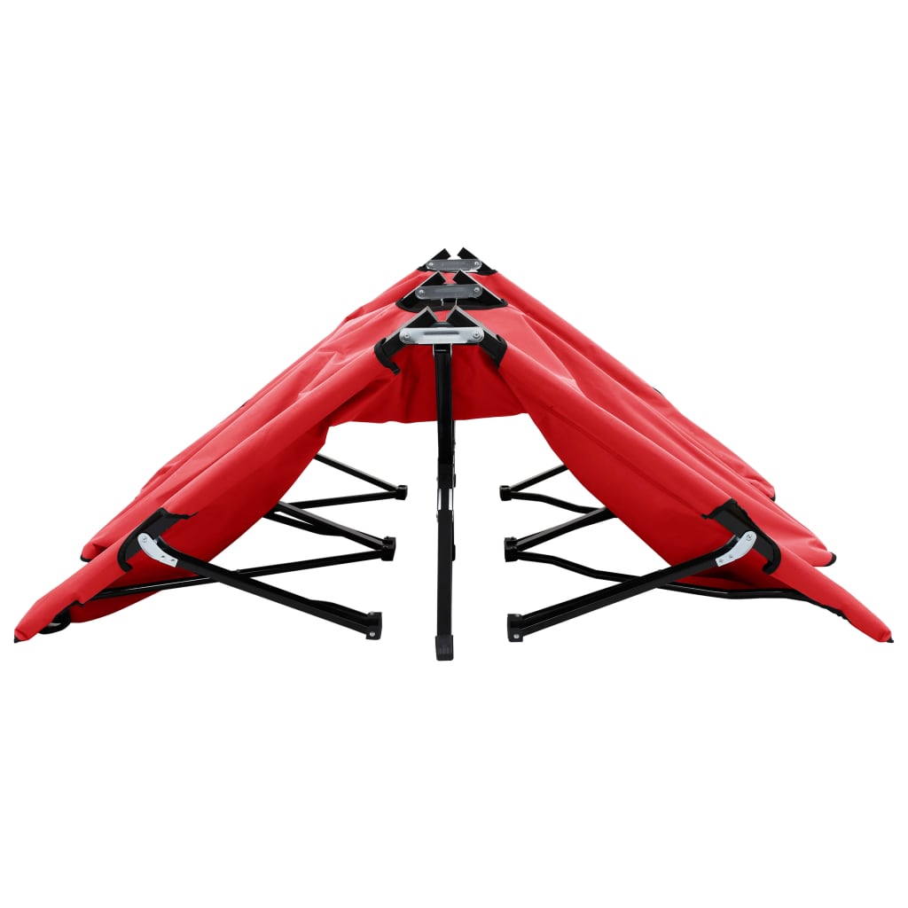 Ligbed 2-persoons inklapbaar staal rood is nu te koop bij PeponiXL, paradijselijk wonen!
