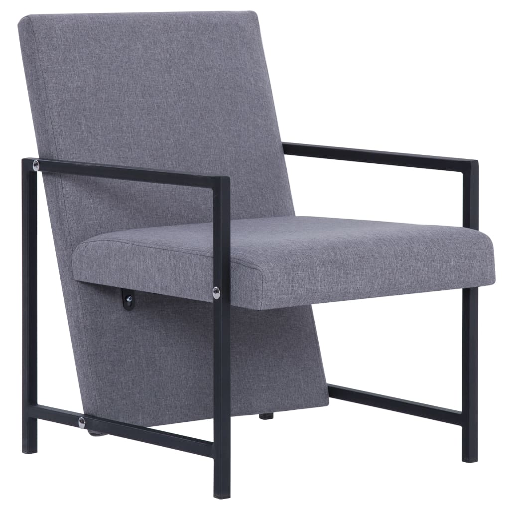 Fauteuil met chromen poten stof lichtgrijs is nu te koop bij PeponiXL, paradijselijk wonen!