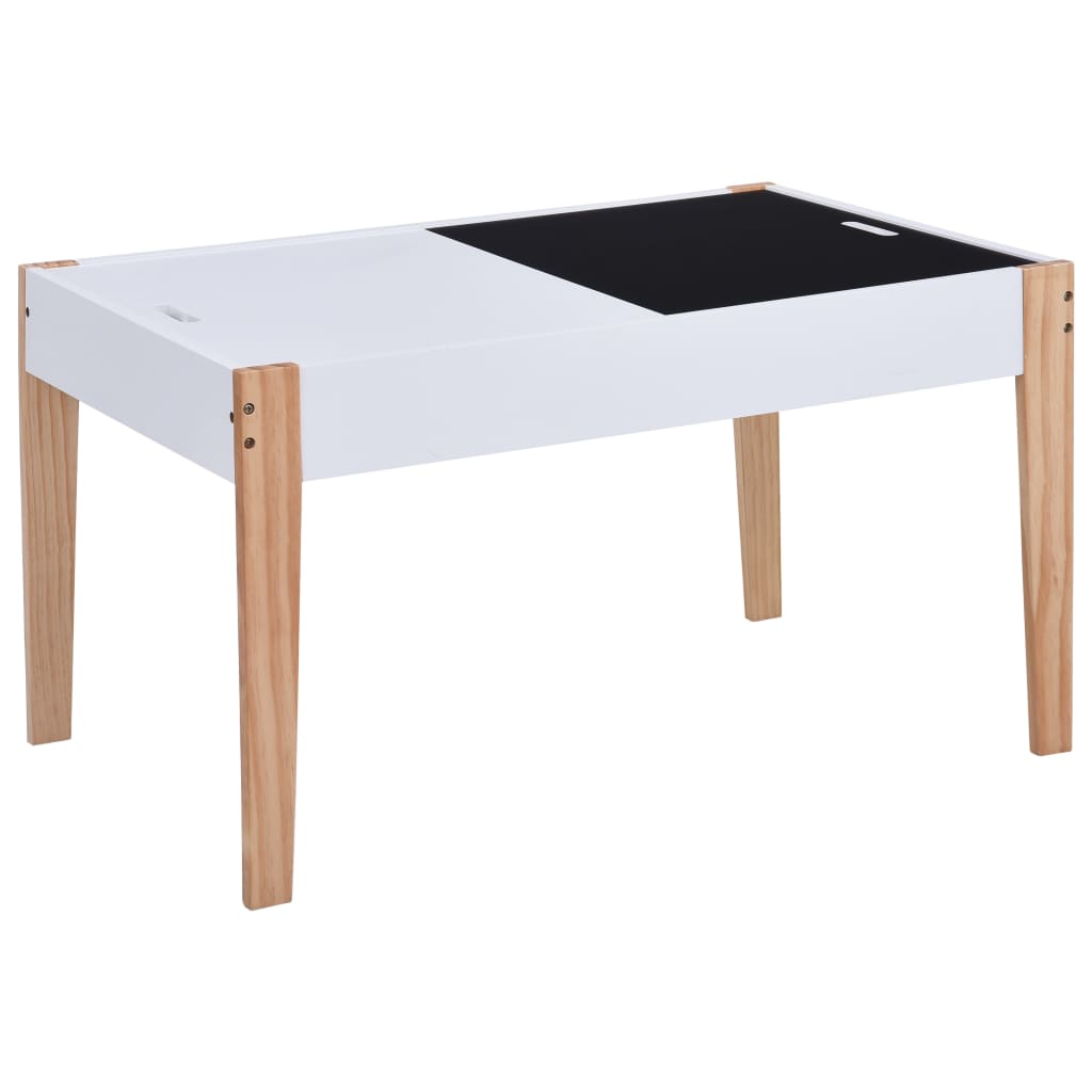 3-delige Kindertafel- en stoelenset krijtbord zwart en wit is nu te koop bij PeponiXL, paradijselijk wonen!