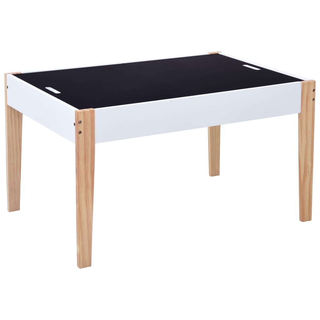 3-delige Kindertafel- en stoelenset krijtbord zwart en wit is nu te koop bij PeponiXL, paradijselijk wonen!