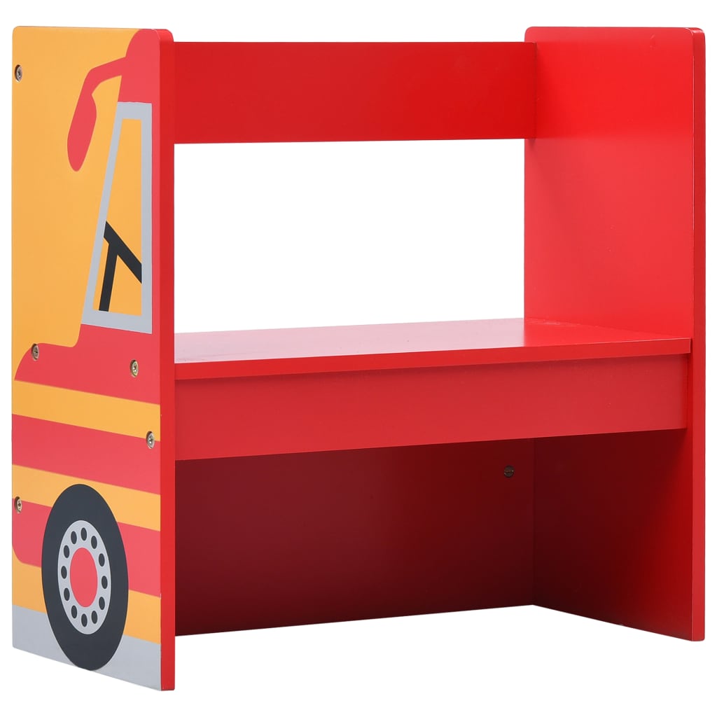 3-delige Kinderstoelen- en tafelset brandweerwagenontwerp hout is nu te koop bij PeponiXL, paradijselijk wonen!