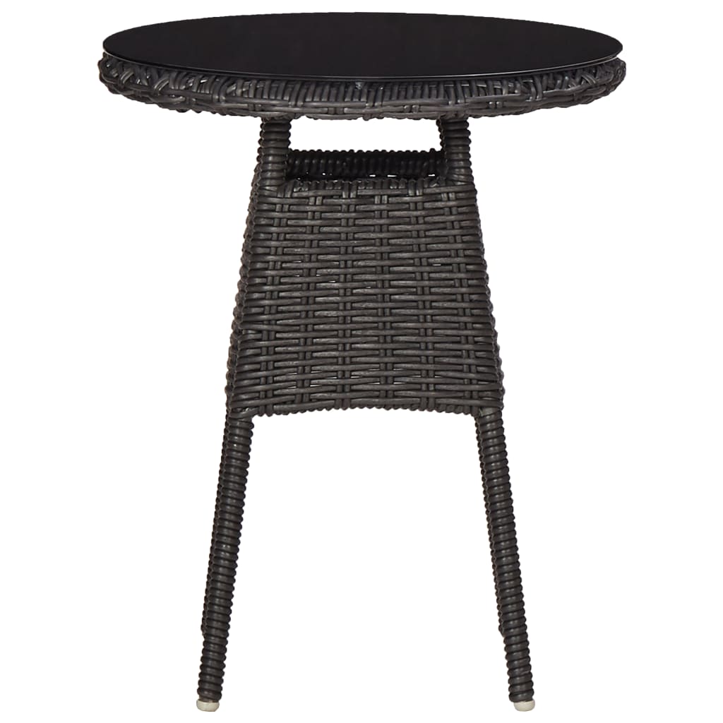 3-delige Bistroset met kussens poly rattan zwart is nu te koop bij PeponiXL, paradijselijk wonen!
