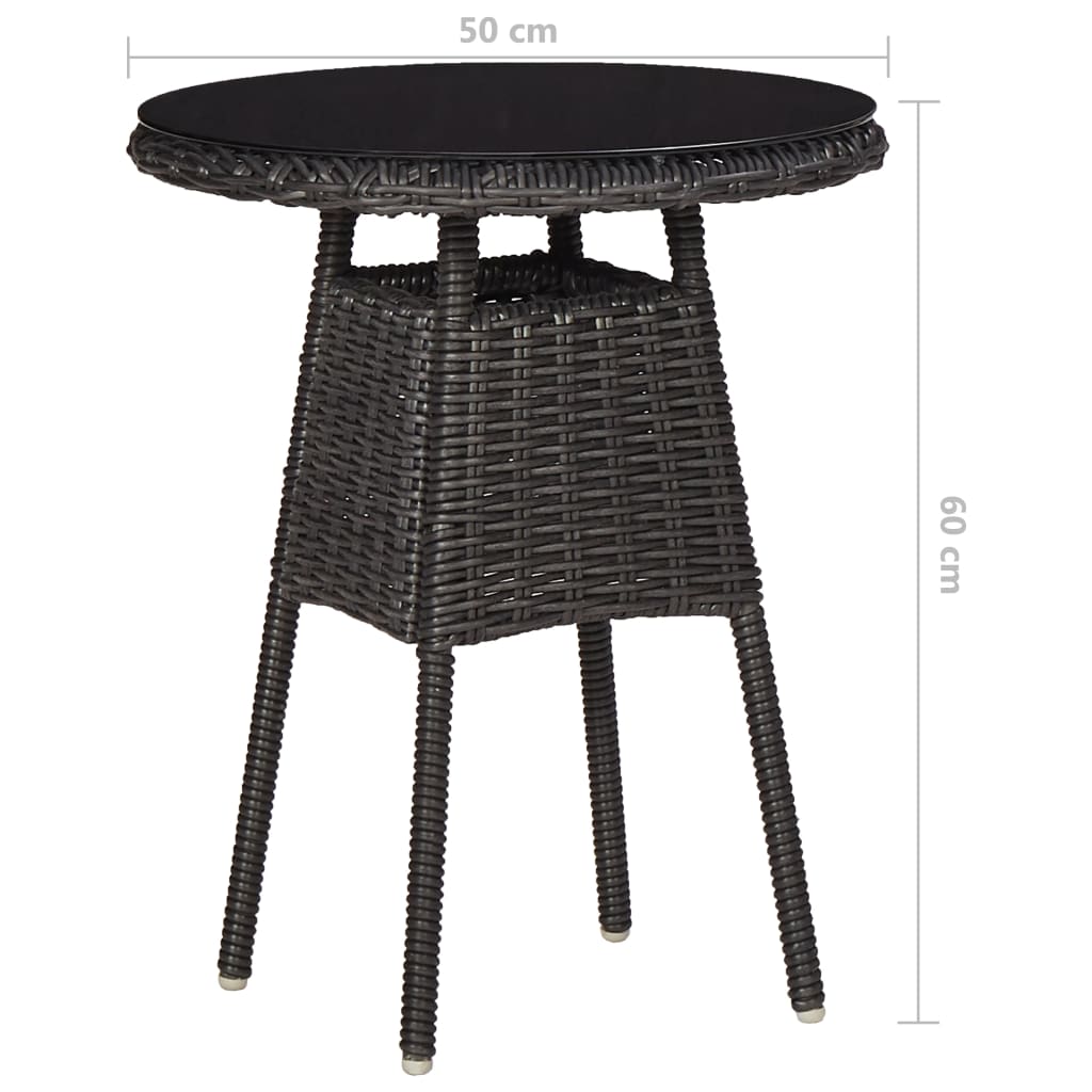 3-delige Bistroset met kussens poly rattan zwart is nu te koop bij PeponiXL, paradijselijk wonen!