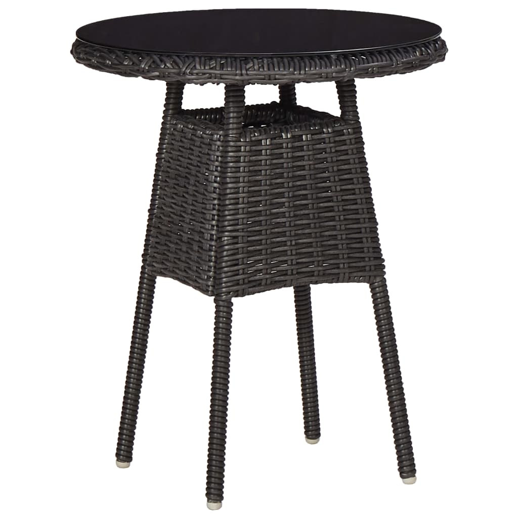 3-delige Bistroset met kussens poly rattan zwart is nu te koop bij PeponiXL, paradijselijk wonen!