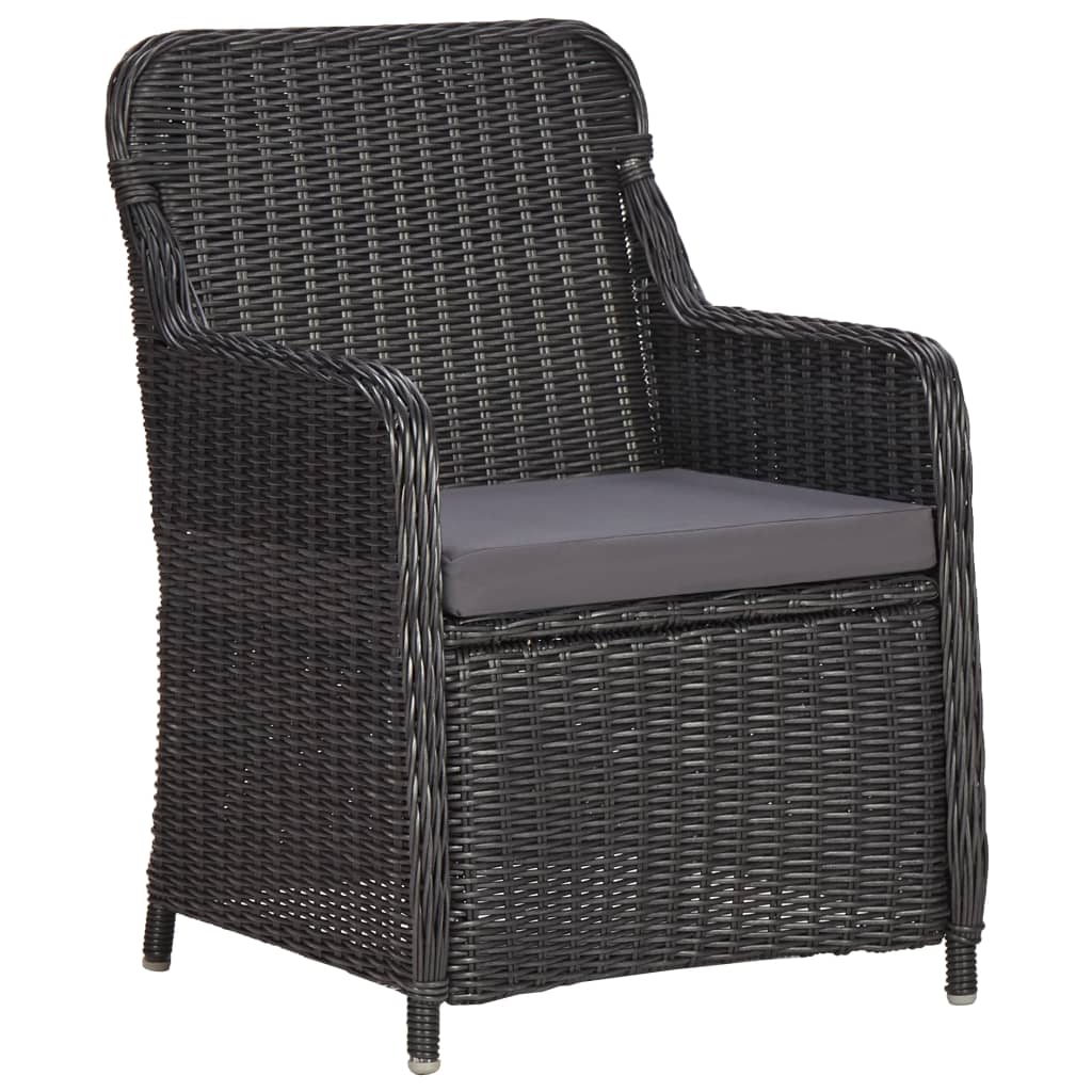 3-delige Bistroset met kussens poly rattan zwart is nu te koop bij PeponiXL, paradijselijk wonen!