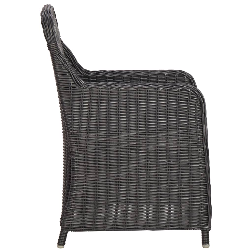 3-delige Bistroset met kussens poly rattan zwart is nu te koop bij PeponiXL, paradijselijk wonen!