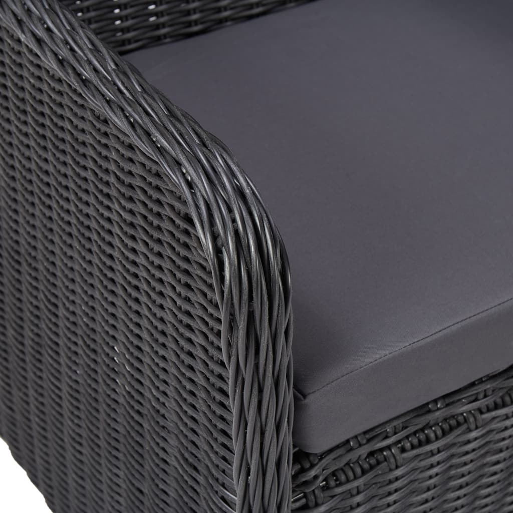 3-delige Bistroset met kussens poly rattan zwart is nu te koop bij PeponiXL, paradijselijk wonen!