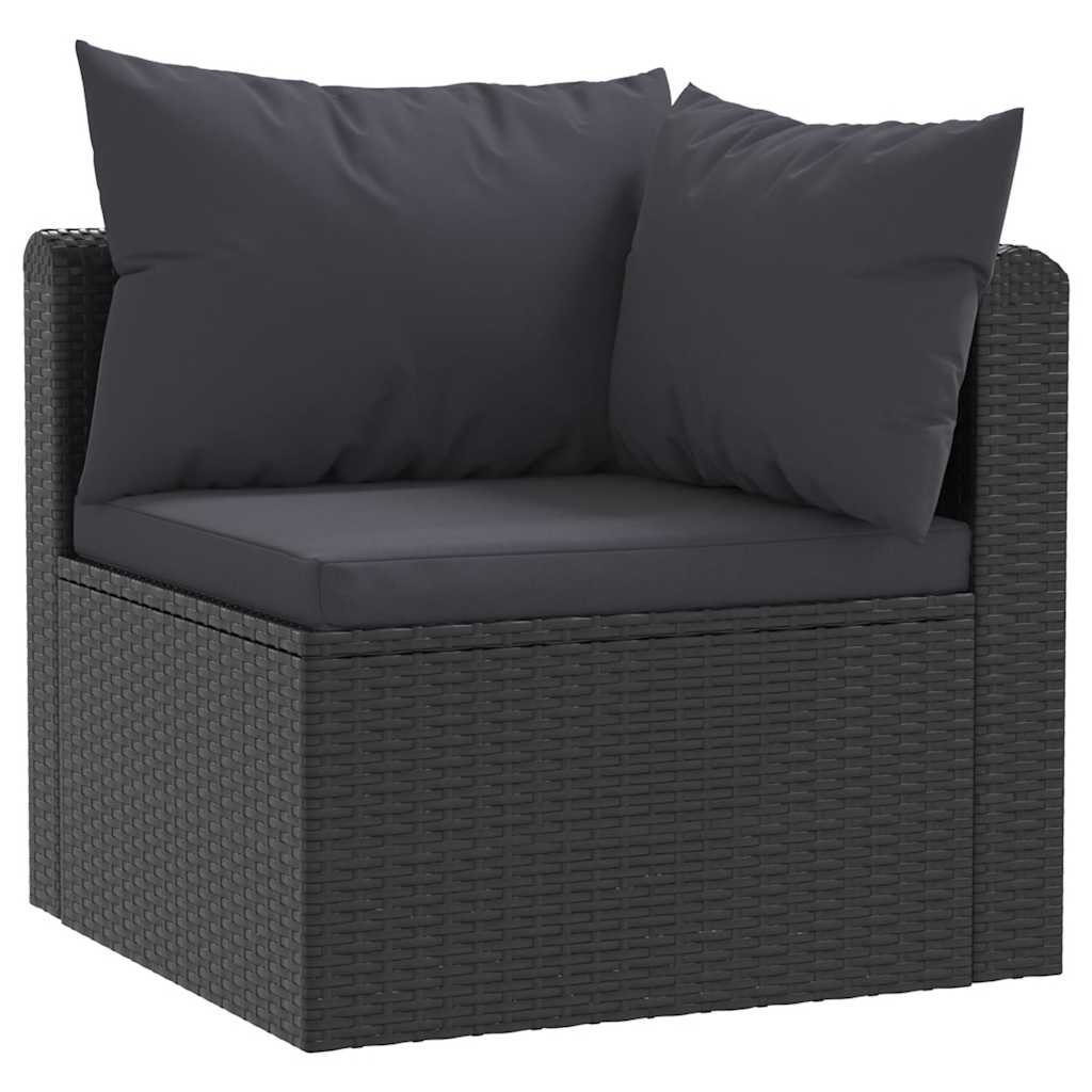 7-delige Loungeset met kussens poly rattan zwart is nu te koop bij PeponiXL, paradijselijk wonen!