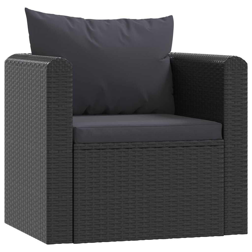 7-delige Loungeset met kussens poly rattan zwart is nu te koop bij PeponiXL, paradijselijk wonen!