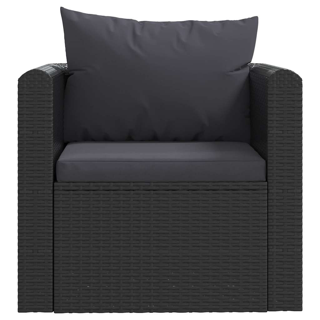7-delige Loungeset met kussens poly rattan zwart is nu te koop bij PeponiXL, paradijselijk wonen!