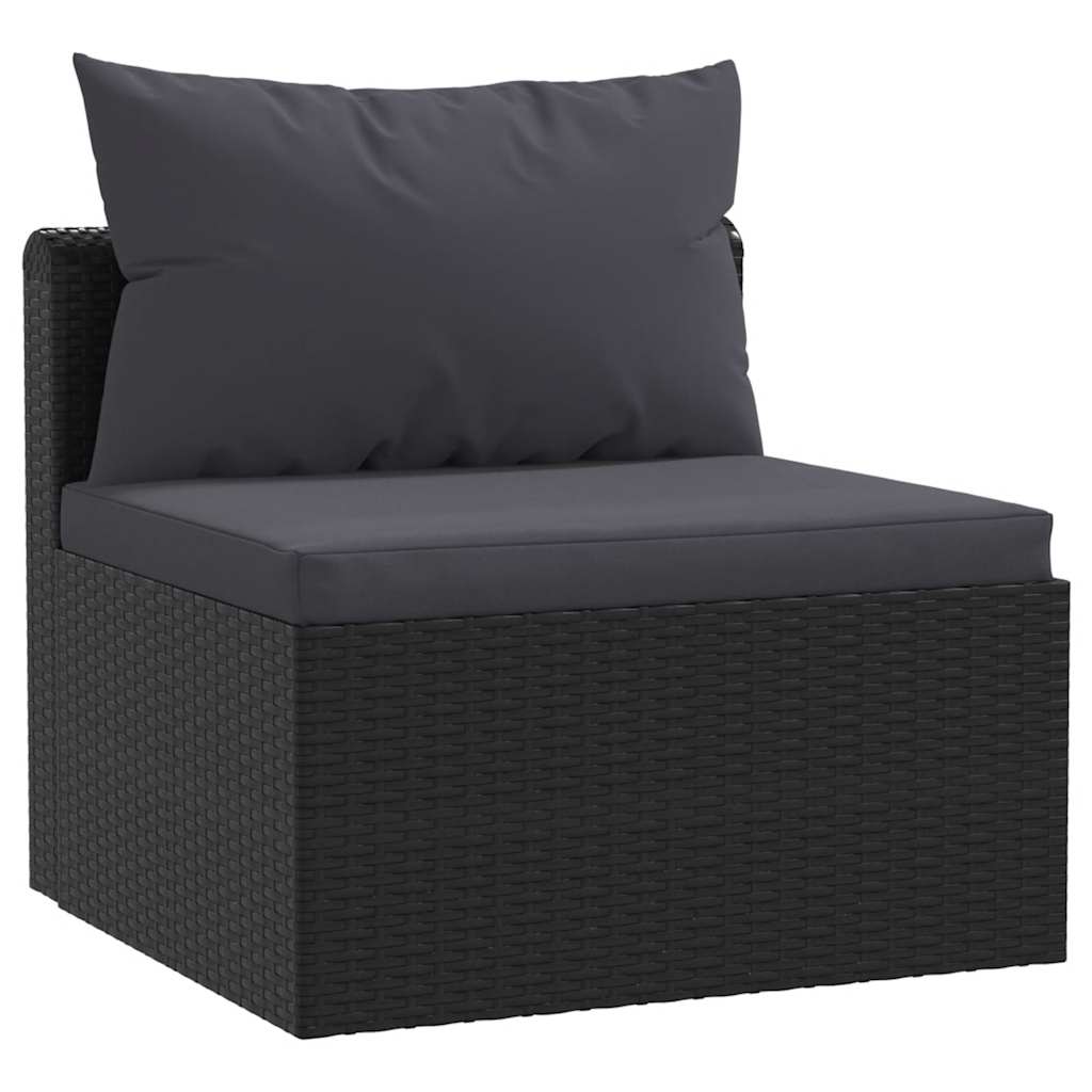 7-delige Loungeset met kussens poly rattan zwart is nu te koop bij PeponiXL, paradijselijk wonen!
