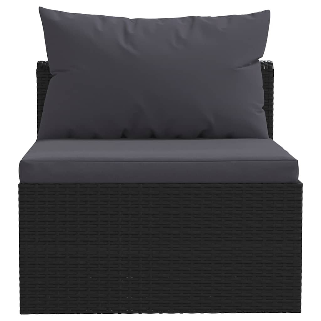 7-delige Loungeset met kussens poly rattan zwart is nu te koop bij PeponiXL, paradijselijk wonen!