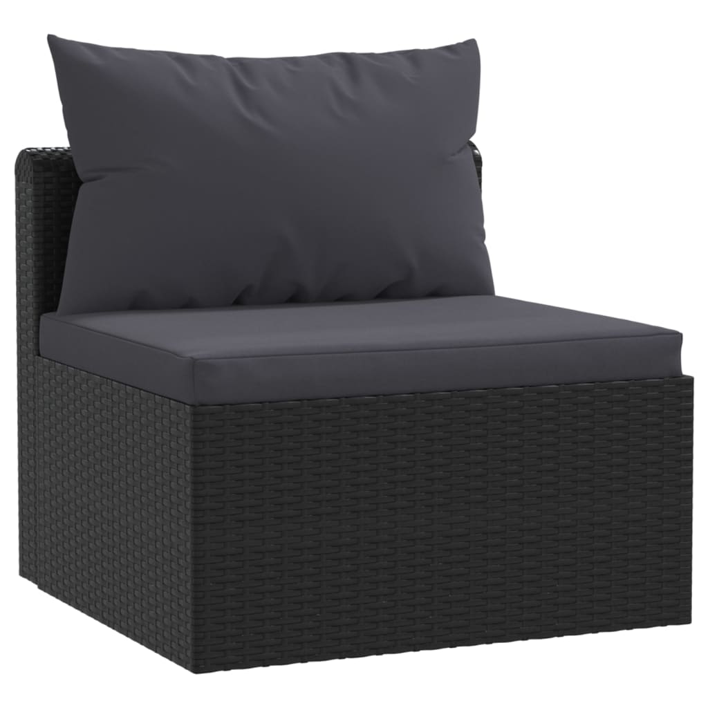 4-delige Loungeset met kussens poly rattan zwart is nu te koop bij PeponiXL, paradijselijk wonen!
