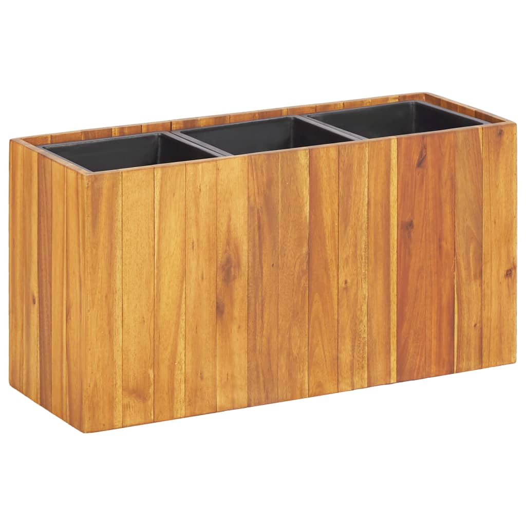 Plantenbak verhoogd met 3 potten massief acaciahout is nu te koop bij PeponiXL, paradijselijk wonen!