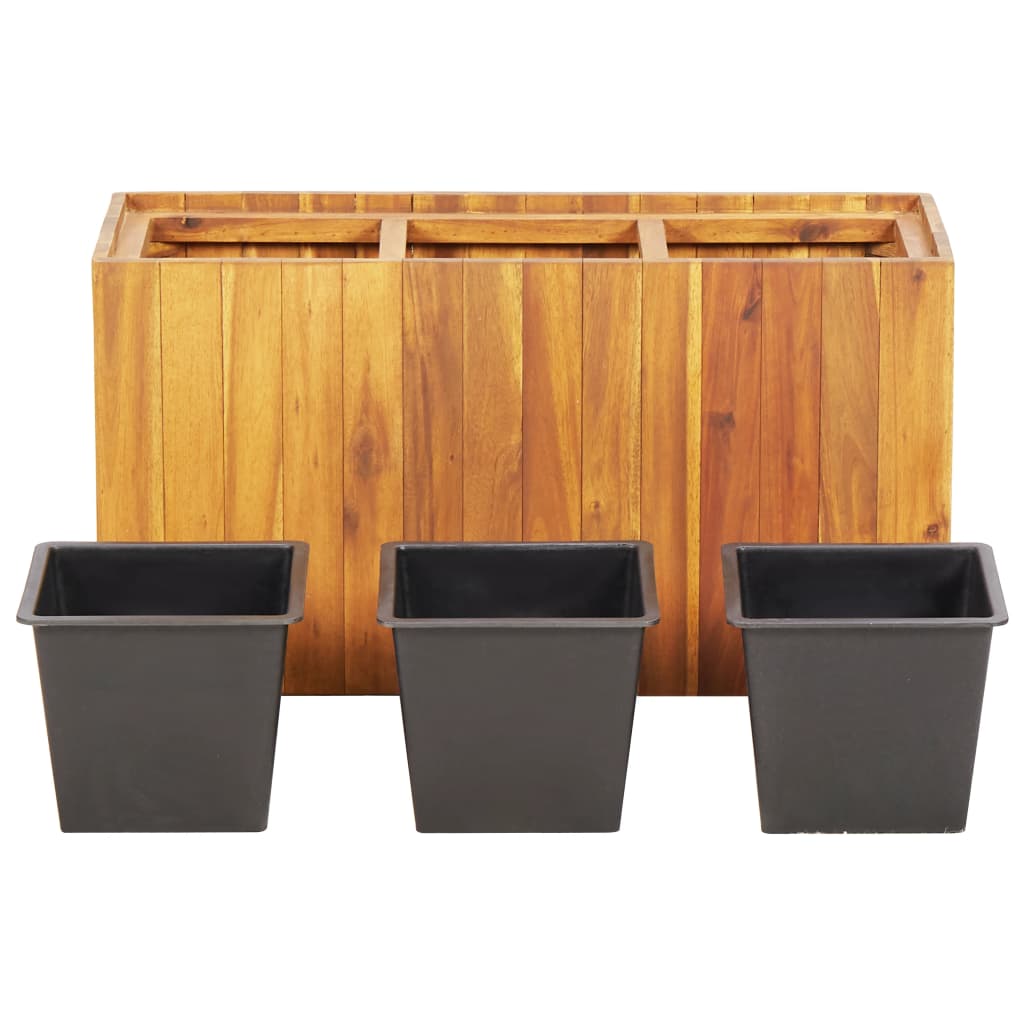 Plantenbak verhoogd met 3 potten massief acaciahout is nu te koop bij PeponiXL, paradijselijk wonen!