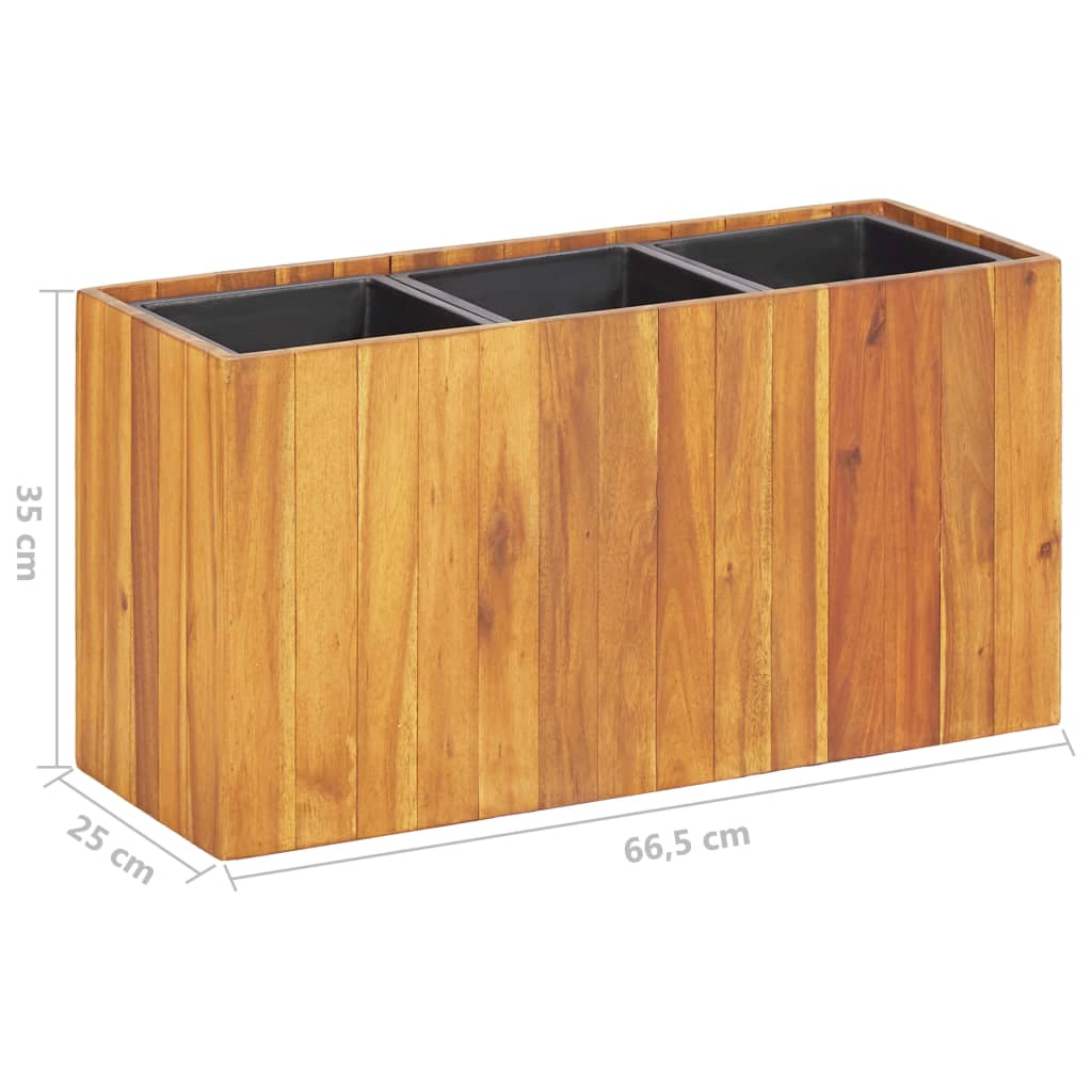 Plantenbak verhoogd met 3 potten massief acaciahout is nu te koop bij PeponiXL, paradijselijk wonen!