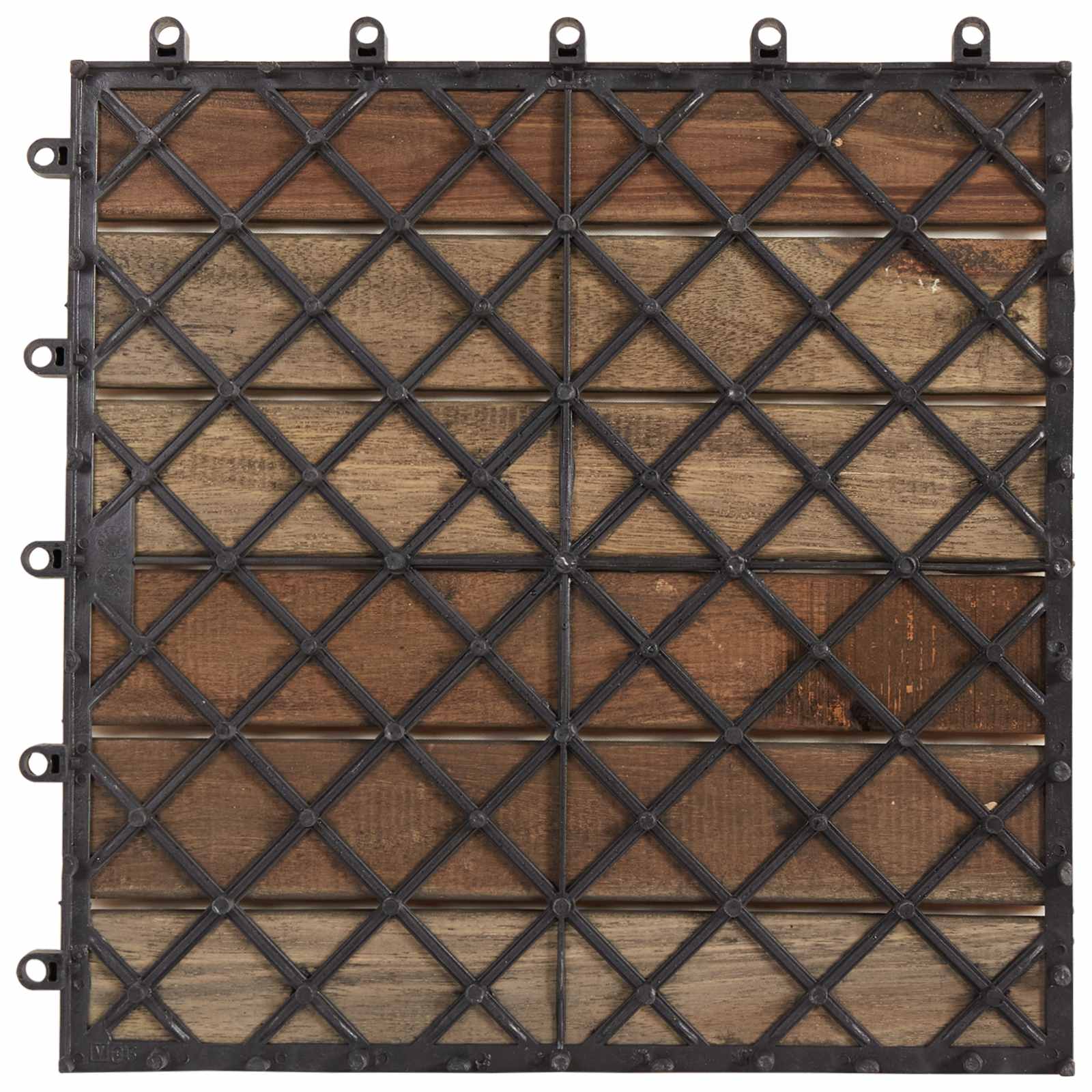 Terras Tegel 10 pcs Grijs 30 x 30 cm Acacia Hardhout is nu te koop bij PeponiXL, paradijselijk wonen!