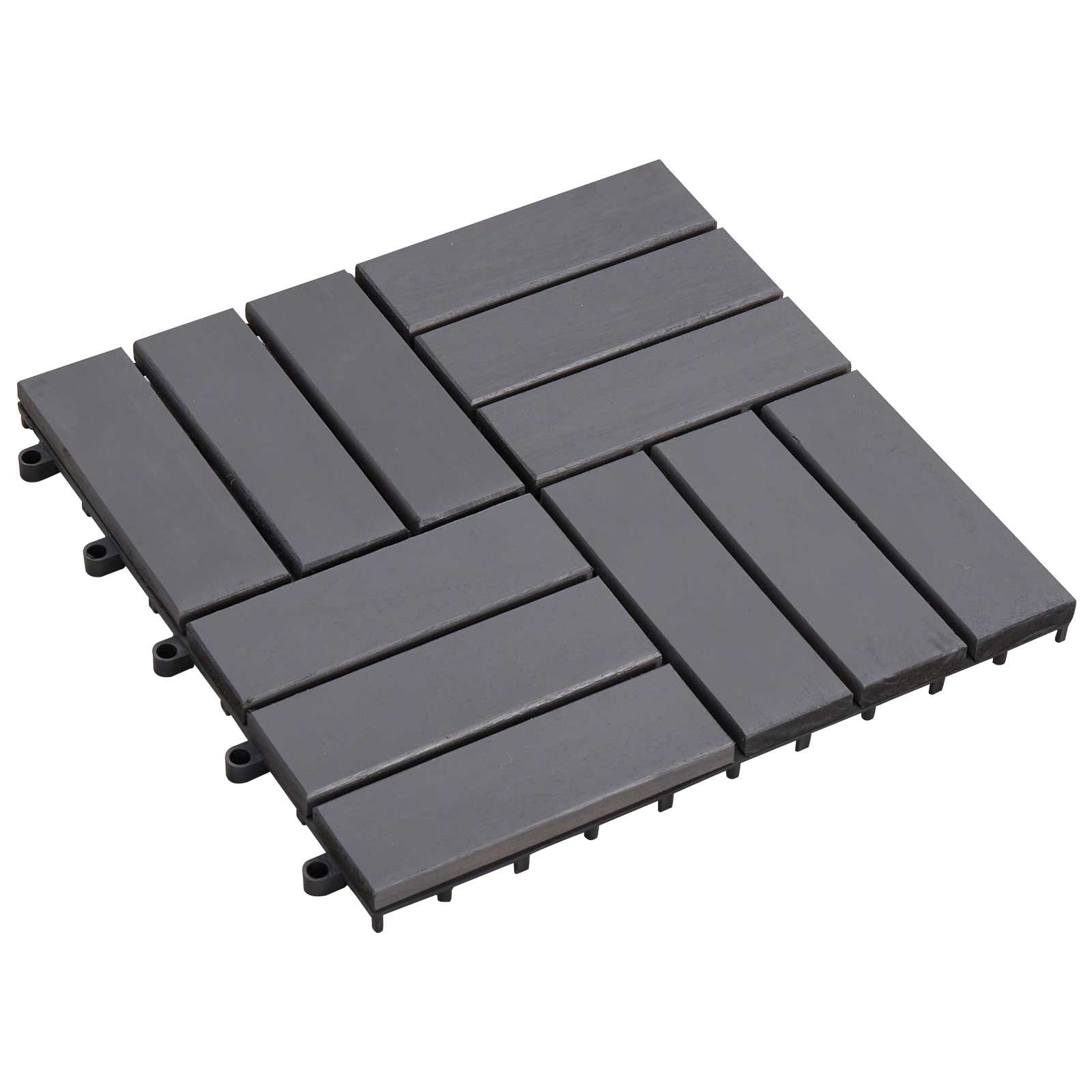 Terras Tegel 10 pcs Grijs 30 x 30 cm Acacia Hardhout is nu te koop bij PeponiXL, paradijselijk wonen!