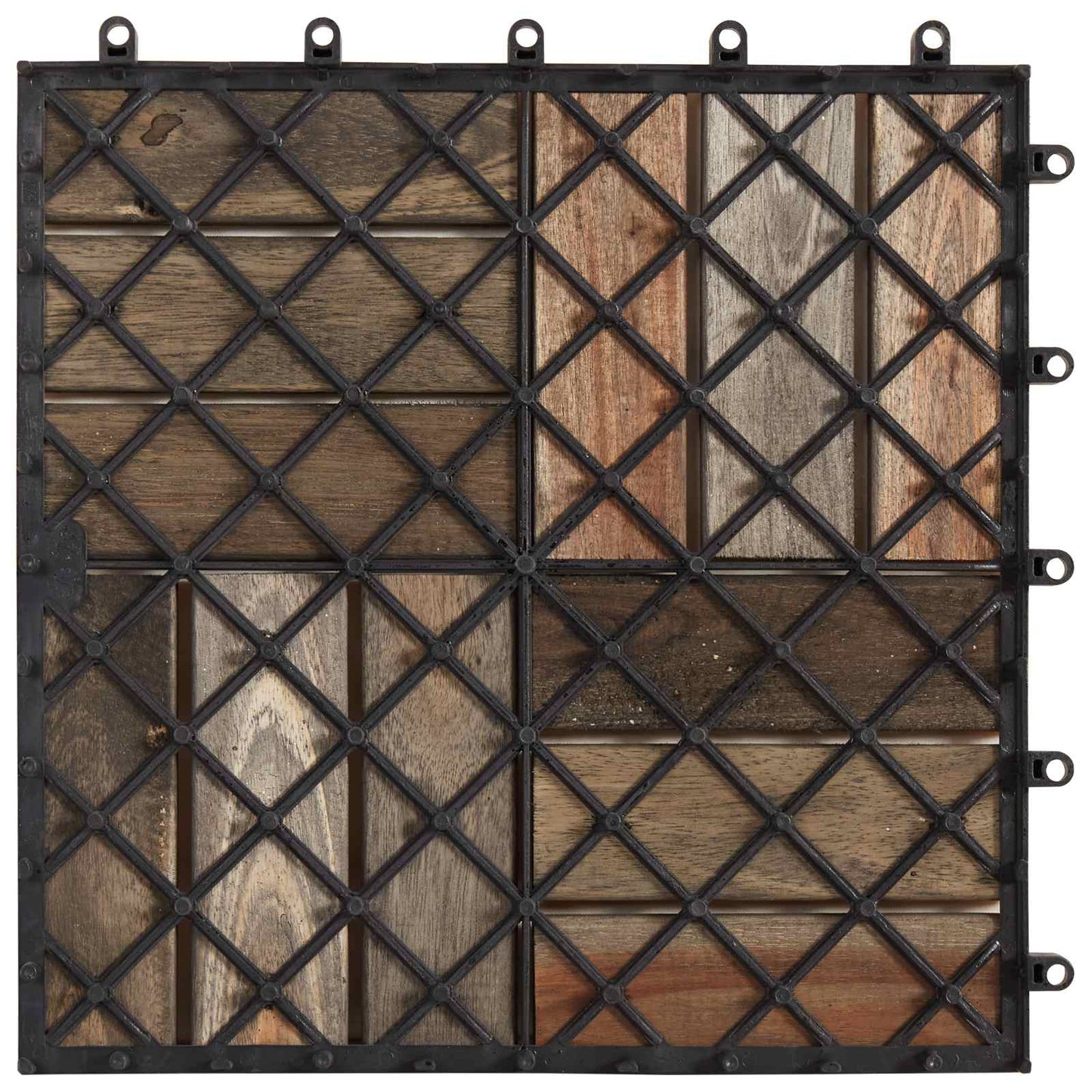 Terras Tegel 10 pcs Grijs 30 x 30 cm Acacia Hardhout is nu te koop bij PeponiXL, paradijselijk wonen!