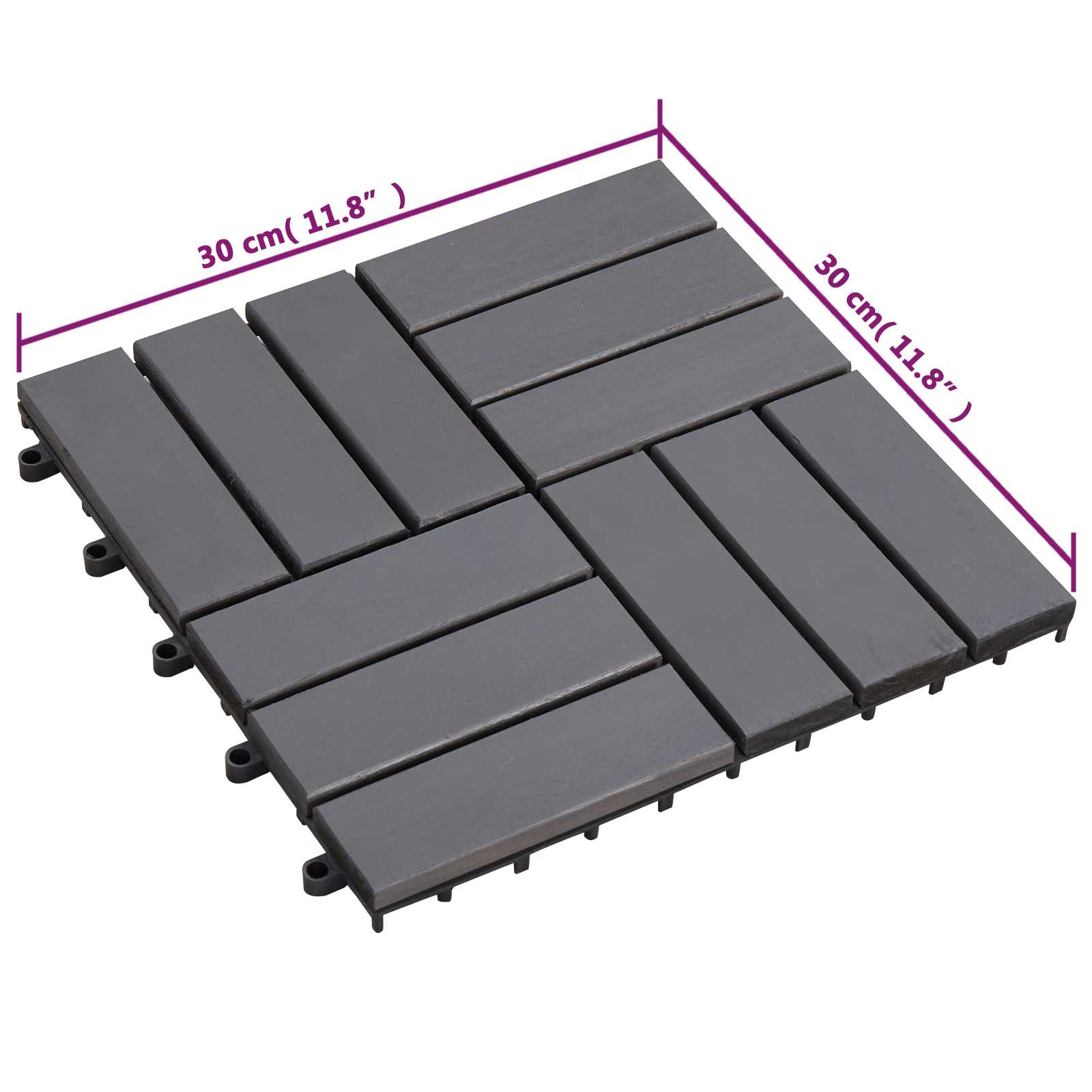 Terras Tegel 10 pcs Grijs 30 x 30 cm Acacia Hardhout is nu te koop bij PeponiXL, paradijselijk wonen!
