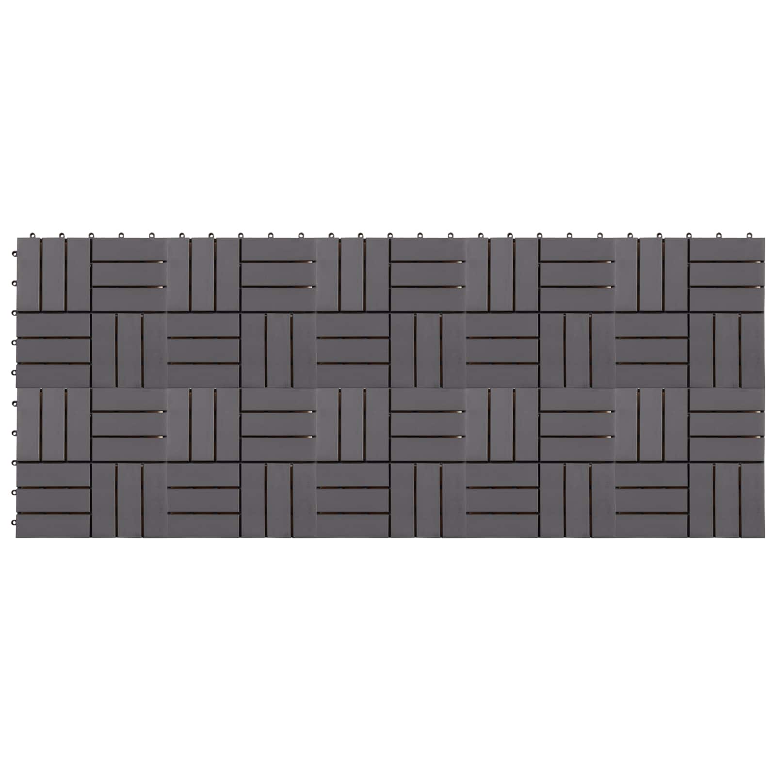 Terras Tegel 10 pcs Grijs 30 x 30 cm Acacia Hardhout is nu te koop bij PeponiXL, paradijselijk wonen!