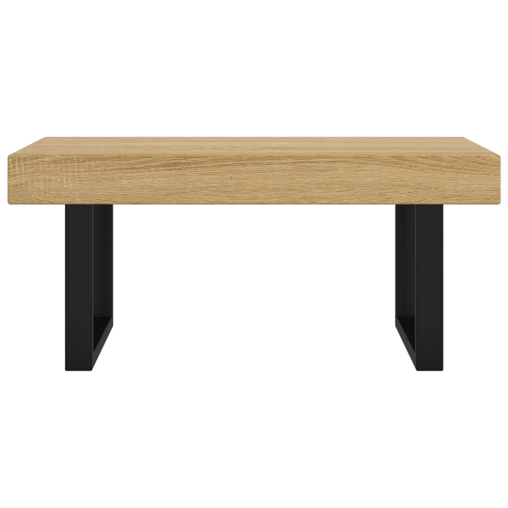 Salontafel 90x45x40 cm MDF en ijzer lichtbruin en zwart is nu te koop bij PeponiXL, paradijselijk wonen!